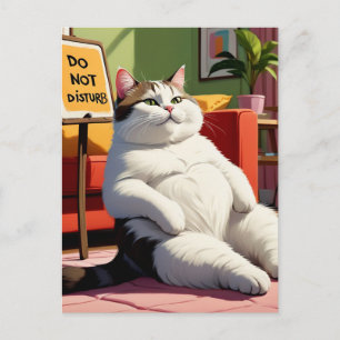 Disturb Tjock Cat Funny Vykort