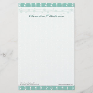 Dit och straw Aqua Blue Customized Stationery Brevpapper