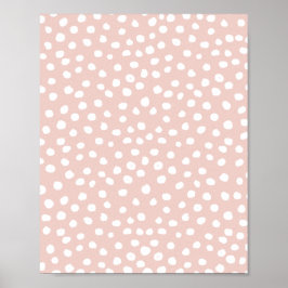 Dit Vild Djurutskrift Rosa och vita fläckar Poster