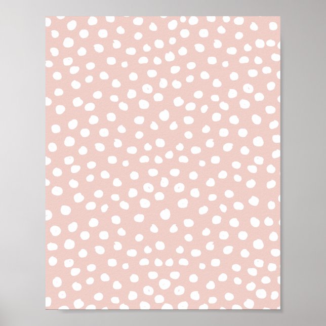 Dit Vild Djurutskrift  Rosa och vita fläckar Poster (Framsidan)