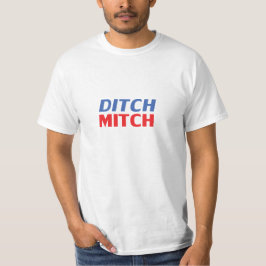 Ditch Mitch röd, blå, modern typografi lustigt T Shirt