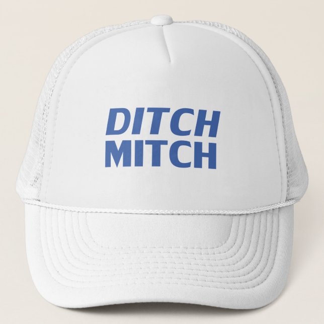 Ditch Mitch, vit, modern typografi lustigt Keps (Framsida)