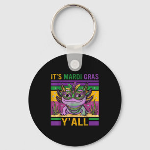 Dits Mardi Gras, glada axolotl-karnevalsbarn C Nyckelring