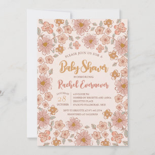 Ditsy Blommigt Boho Baby Shower Inbjudningar