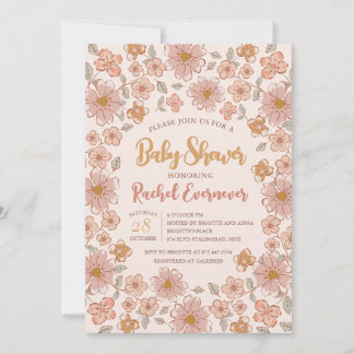 Ditsy Blommigt Boho Baby Shower Inbjudningar