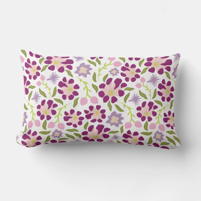 Ditsy blommigt lumbarkudde (Framsida)