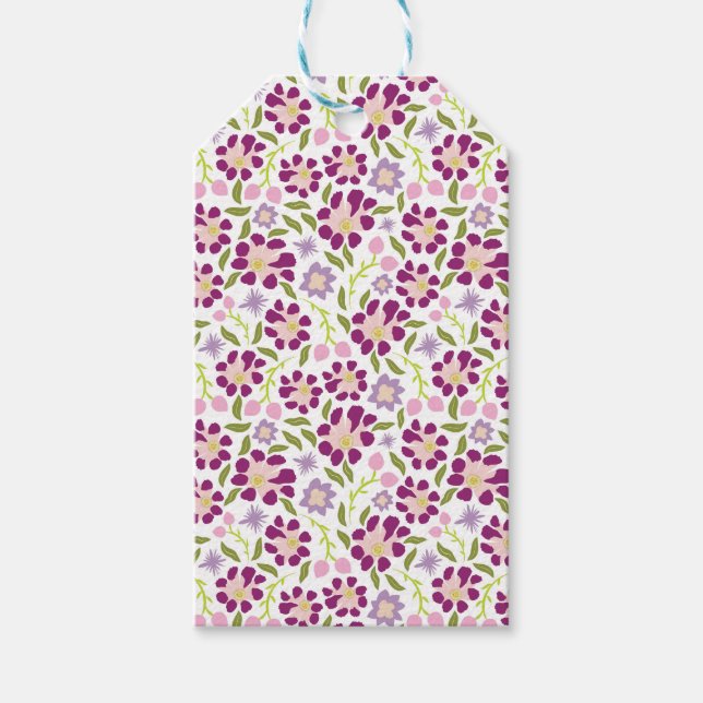 Ditsy blommigt presentetikett (Framsidan)