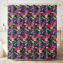 Ditsy Blommigt Wildblommor Shower Curtain