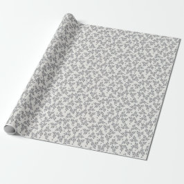 Ditsy blommor i grått presentpapper