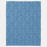 Ditsy Daety Boho Blommigt Line Art Teckning i Blue