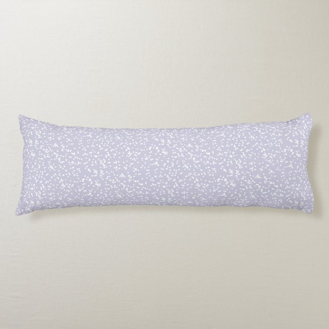 Ditsy Dots Pattern - White on Dusty Purple Kroppskudde (Framsidan)