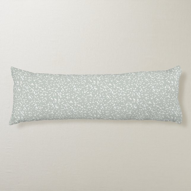 Ditsy Dots Pattern - White on Gray Green Kroppskudde (Framsidan)