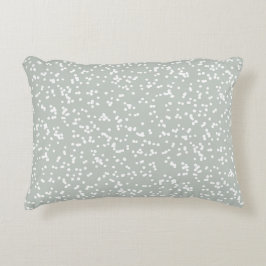 Ditsy Dots Pattern - White on Gray Green Prydnadskudde