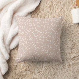 Ditsy Dots Pattern - White on Soft Terracotta Kudde