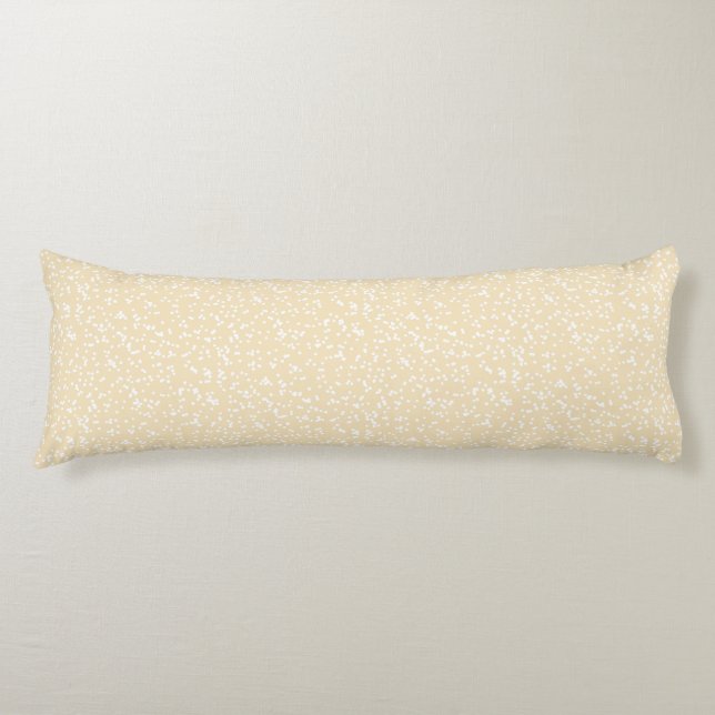 Ditsy Dots Pattern - White on Soft Yellow Kroppskudde (Framsidan)