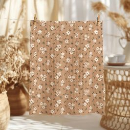 Ditsy Floral Cottagecore Boho Wildflower Tan Brown Kökshandduk