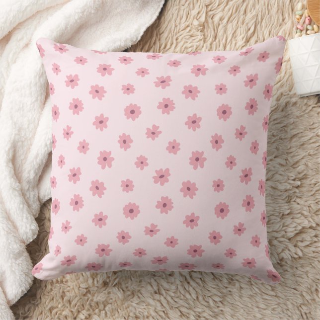 Ditsy Floral Dainty Tiny Girly Spring Summer Pink Kudde (Filt)