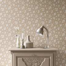 Ditsy Floral Muted Neutral Soft Pale Tan Taupe