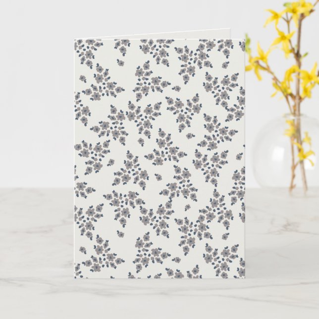 Ditsy Florals in Grey Kort (Gul blomma)