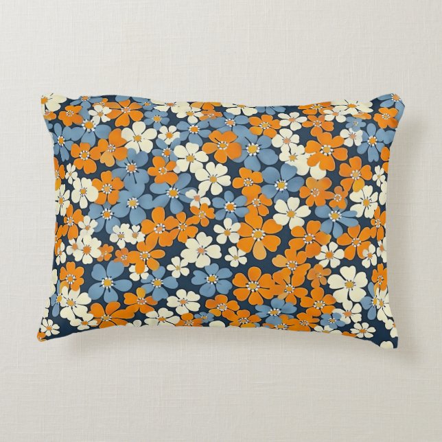 Ditsy Flowers Mönster Prydnadskudde (Baksidan)
