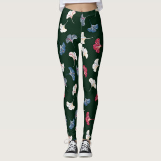 Ditsy Ginkgo: Mörken Höstsömlös. Leggings