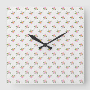 Ditsy Hund Polka Stil Square Wall Clock Fyrkantig Klocka