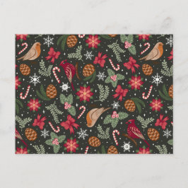 Ditsy Natural jul Helg Vykort