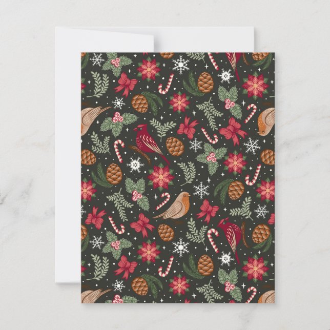 Ditsy Natural jul Julkort (Framsida)