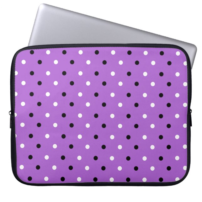 Ditsy Polka dots vid Lila Laptop sleeve (Framsidan)