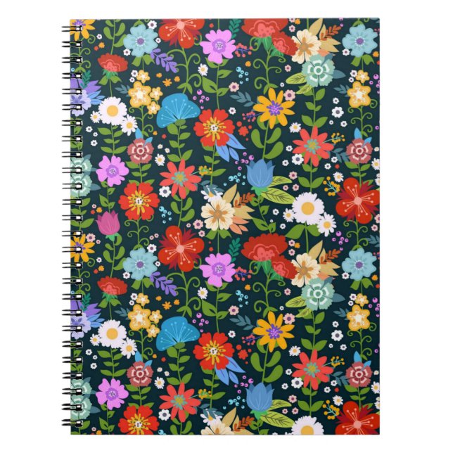 Ditsy seamless Flowers Mönster-13554 Anteckningsbok (Framsidan)