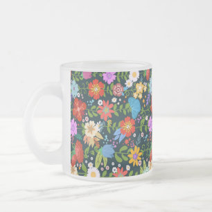 Ditsy seamless Flowers Mönster-13554 Frostad Glasmugg