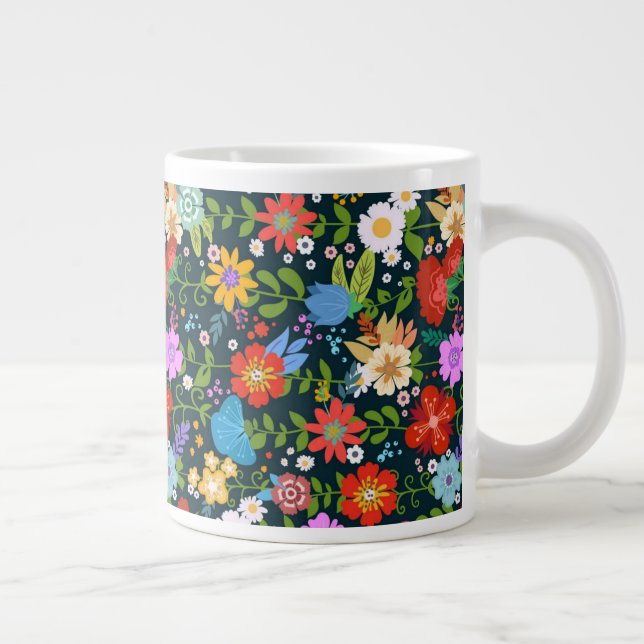 Ditsy seamless Flowers Mönster-13554 Jumbo Mugg (Höger)
