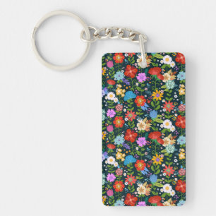Ditsy seamless Flowers Mönster-13554 Nyckelring