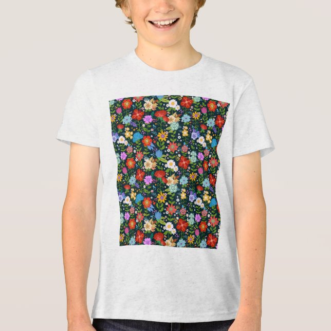 Ditsy seamless Flowers Mönster-13554 T Shirt (Framsida)