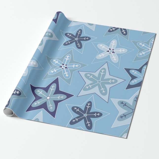 Ditsy snöflingemönster bakgrund texturer presentpapper (Utrullad)