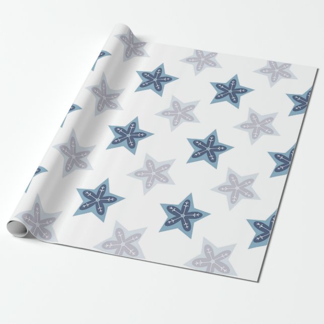 Ditsy snöflingemönster bakgrundstexturer presentpapper (Utrullad)