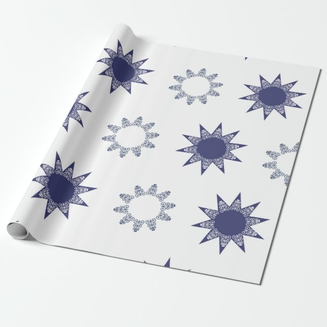 Ditsy snöflingmönster bakgrundstexturer presentpapper (Utrullad)