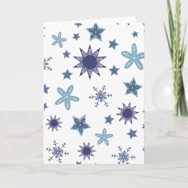 Ditsy Snowflake pattern backgrounds textures Kort (Framsida)