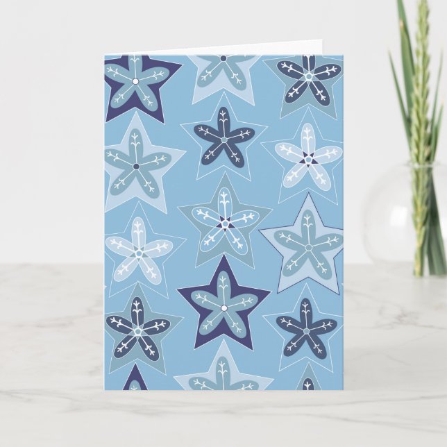 Ditsy Snowflake pattern backgrounds textures Kort (Framsida)