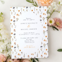 Ditsy solrosor och vilda blommor Hökt bröllop
