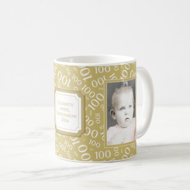 Ditt 100. födelsedagguld för fotoet numrerar kaffemugg (Framsida höger)