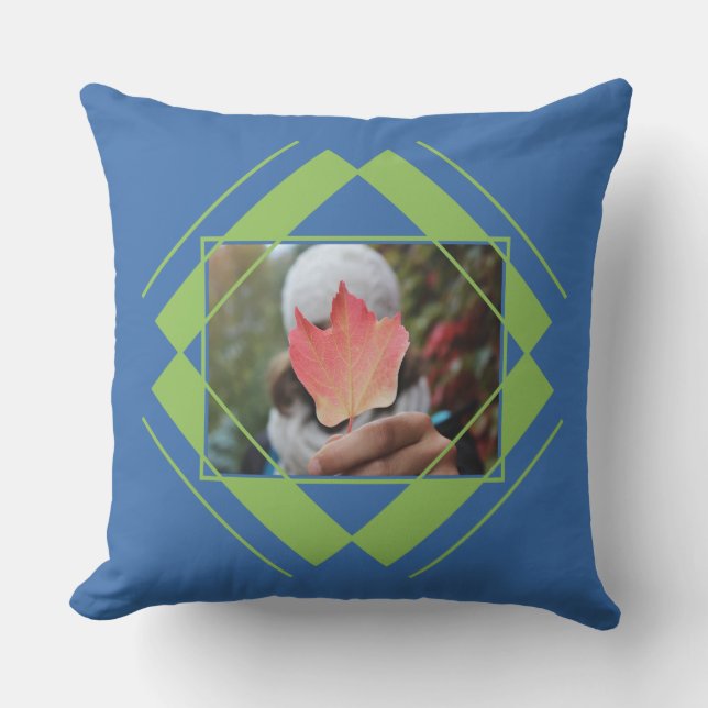 DITT 2 FOTOS i Geometric Mönster dekorativ kudde (Framsida)