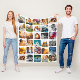 Ditt 30-fotopatset med mjukt rundat fyrkantsstreck fleecefilt