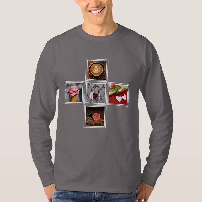 DITT 5 PHOTOS-anpassningsbar Tee Shirt (Framsida)