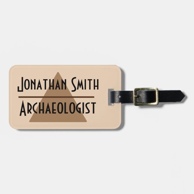 Ditt anpassade namn och jobbminimalistiska bruna p bagagebricka (Horisontell Framsida)