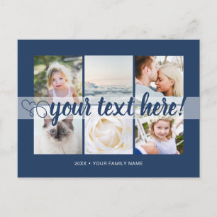 Ditt anpassade text 6 foton collage universell vykort