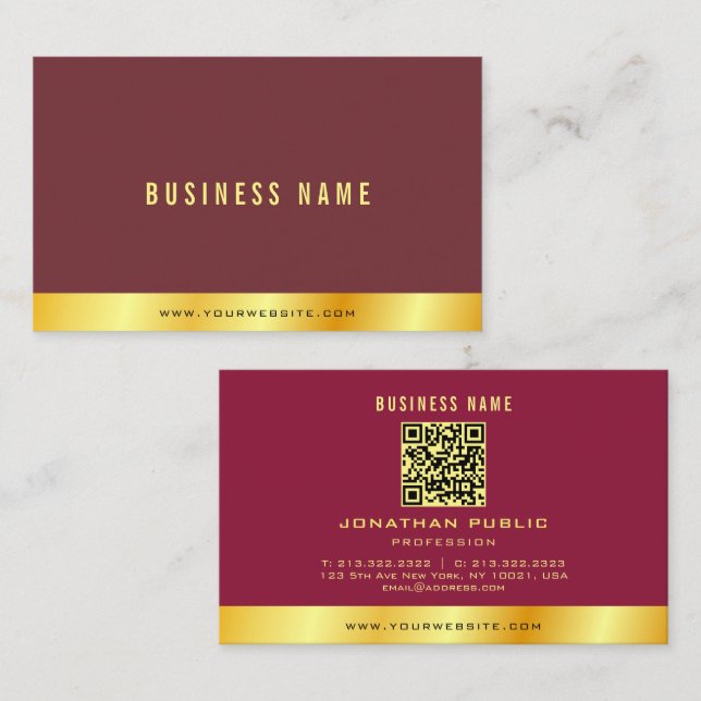 Ditt anpassade text Elegant Guld Professionell Lyx Visitkort (Fram/baksida)