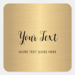 Ditt anpassade text Elegant Skript Metallisk Look  Fyrkantigt Klistermärke