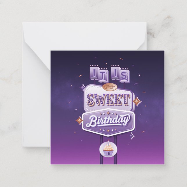Ditt anteckningskort för Sweet sixteen (Framsida)