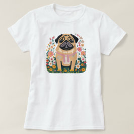 "Ditt är Magic" Pug Boho-Blommigt T Shirt